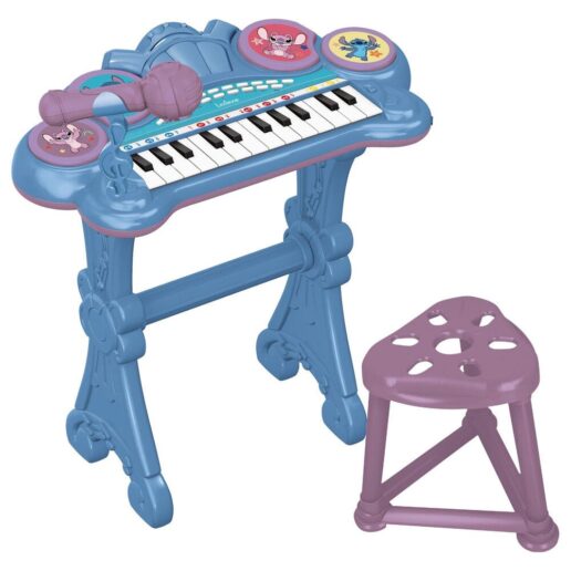 Disney Stitch Electronic keyboard with stool and microphone