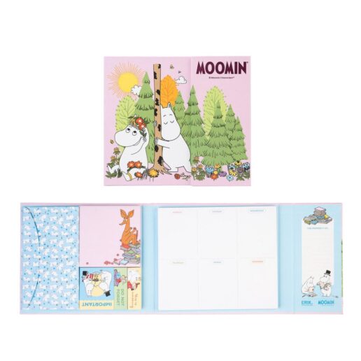 Moomin weekly planner with sticky notes