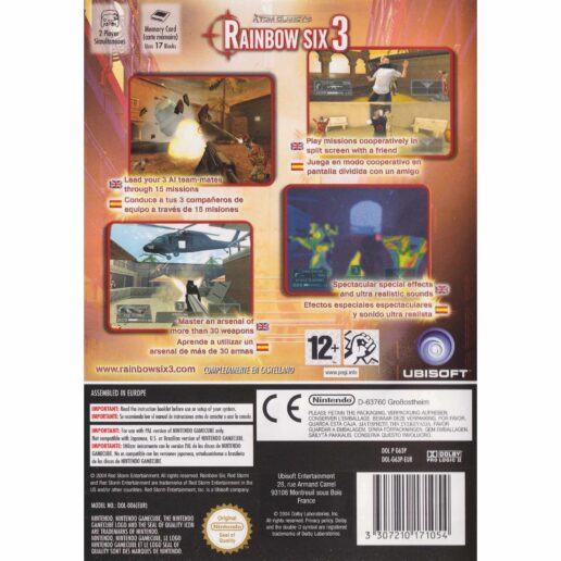Tom Clancys Rainbow Six 3 Nintendo Gamecube (Utan manual, Begagnad)