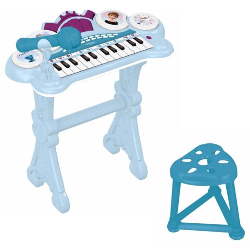 Disney Frozen electronic keyboard with seat and microphone
