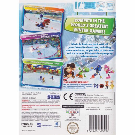 Mario & Sonic at the Olympic Winter Games Nintendo Wii Nordic (Begagnad)