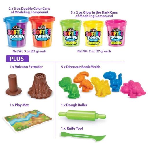 Softee Dough Dino Fluorescent set