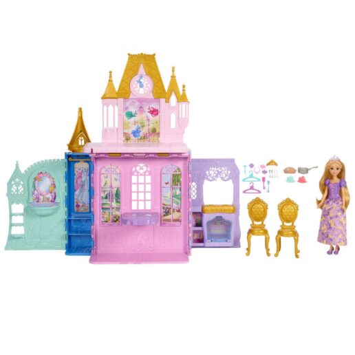 Disney Princess Rapunzel Doll and Close & Carry Castle playset